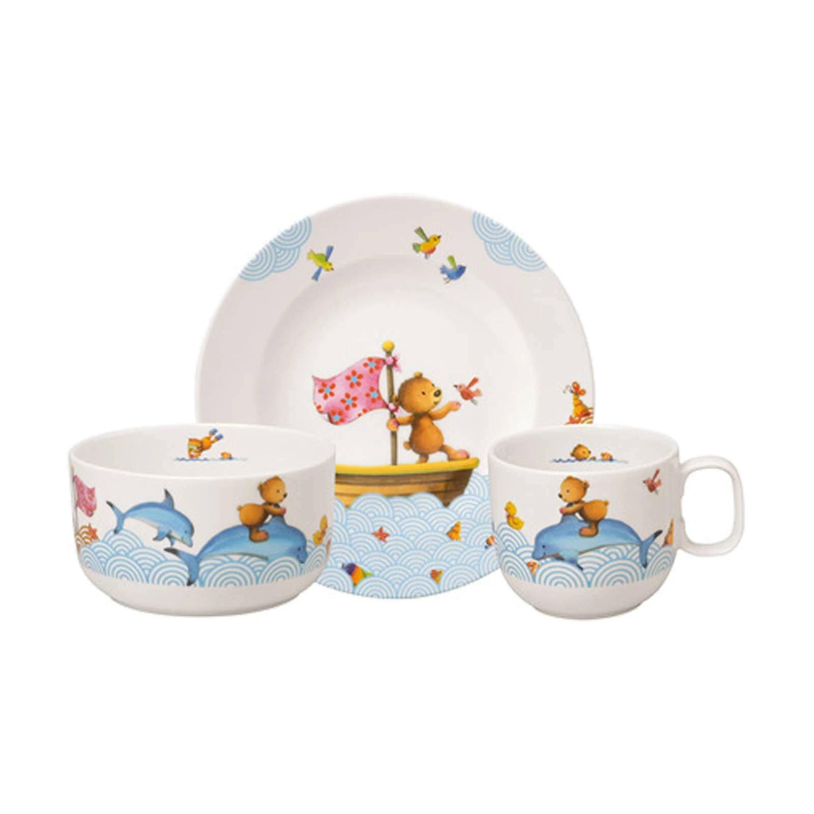 Villeroy & Boch 3er Set Kindergeschirr Happy As A Bear In Bunt 3 Villeroy & Boch 3er Set Kindergeschirr Happy As A Bear In Bunt